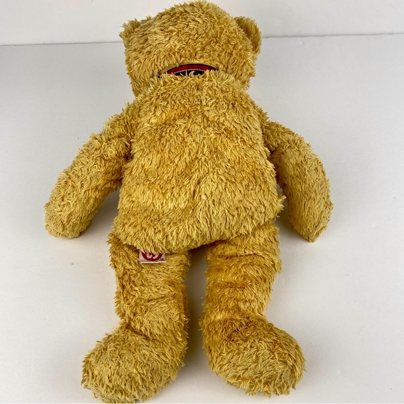 Ty Classic Curly Binks Bear Vintage 2002 12" Tan Stuffed Plush, Plaid Bow - Picture 3 of 8